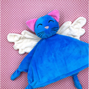 Doudou chat bleu